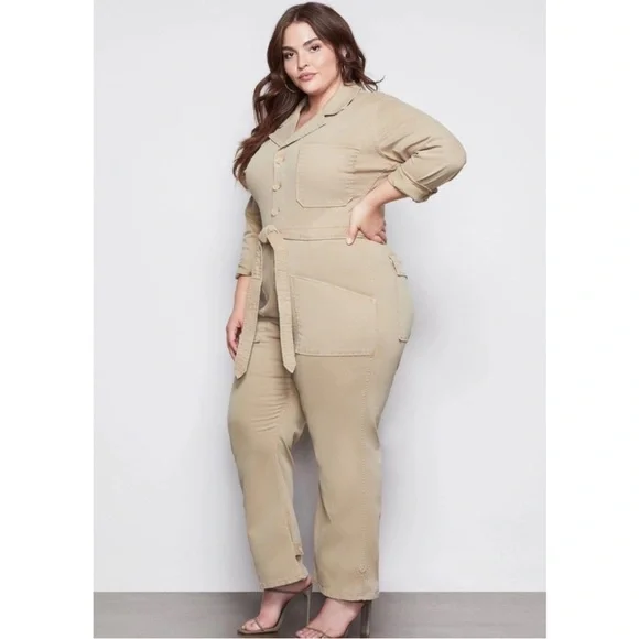 NWT Good American The On Duty khaki jumpsuit Size XXL (5) - Picture 8 of 10